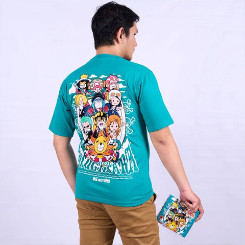 Chibi Strawhat Pirates Dressrosa Arc One Piece - model wearing streetwear look | Zewearsy Store