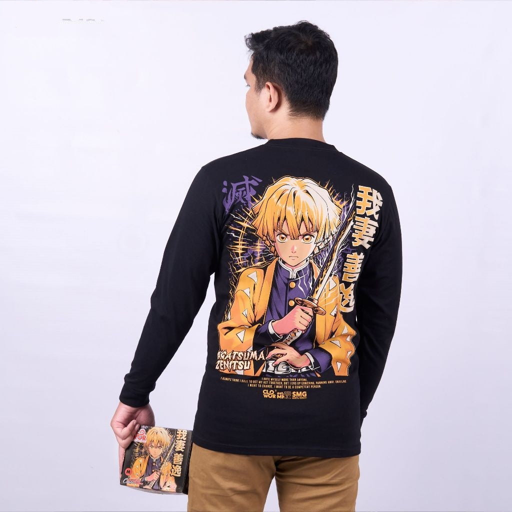 Agatsuma Zenitsu Flaming Thunder God Anime Kimetsu no Yaiba  - model wearing streetwear look | Zewearsy Store