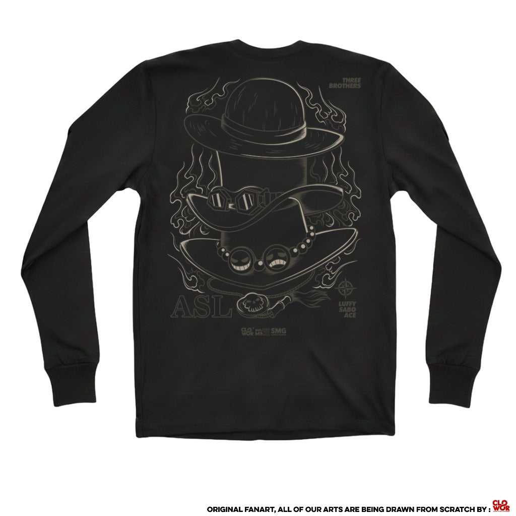 Three Brother's Hat Ace Sabo Luffy One Piece - full front view | Zewearsy Store