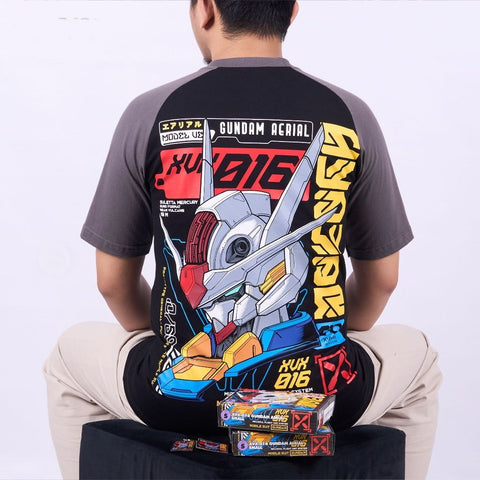 XVX-016RN Gundam Aerial Rebuild Suletta Mercury Mobile Suit  - anime t-shirt front design | Zewearsy Store