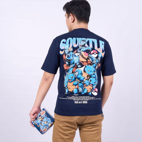 Squirtle Evolutions Wartortle Blastoise Pokemon Pocket Monst - model wearing streetwear look | Zewearsy Store