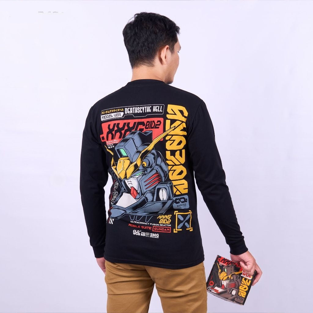 XXXG-01D2 Deathscythe Hell Gundam EW Mobile Suit Gundam Wing - model wearing streetwear look | Zewearsy Store