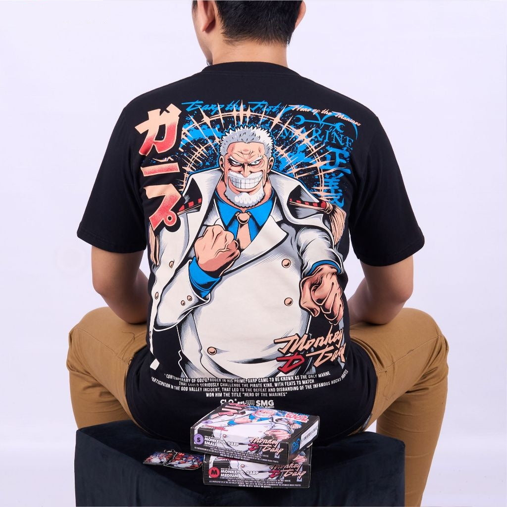 Monkey D. Garp Hero of the Marines Vice Admiral One Piece - anime t-shirt front design | Zewearsy Store