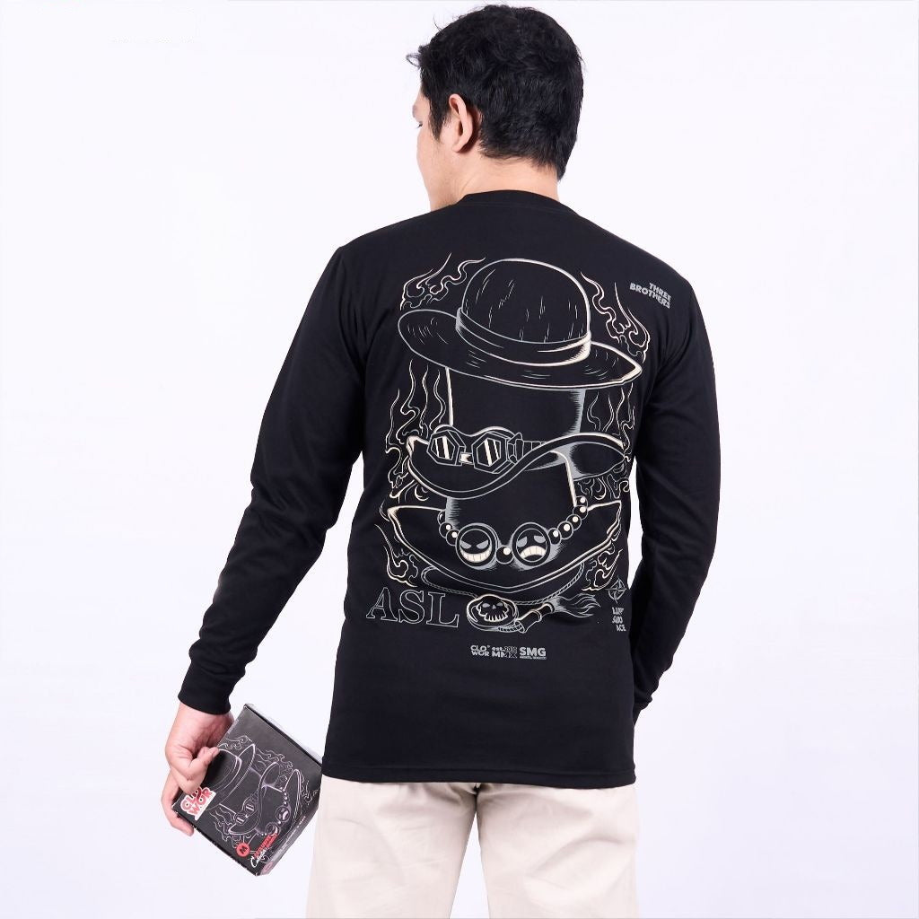 Three Brother's Hat Ace Sabo Luffy One Piece - model wearing streetwear look | Zewearsy Store