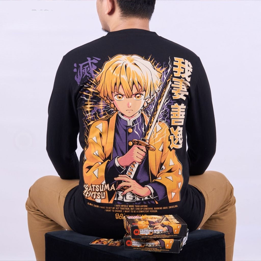 Agatsuma Zenitsu Flaming Thunder God Anime Kimetsu no Yaiba  - anime t-shirt front design | Zewearsy Store