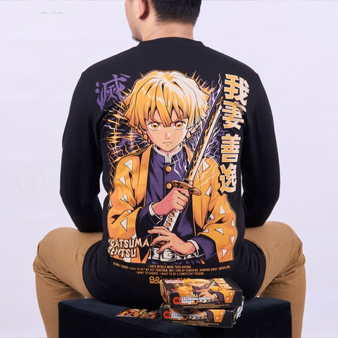 Agatsuma Zenitsu Flaming Thunder God Anime Kimetsu no Yaiba  - anime t-shirt front design | Zewearsy Store