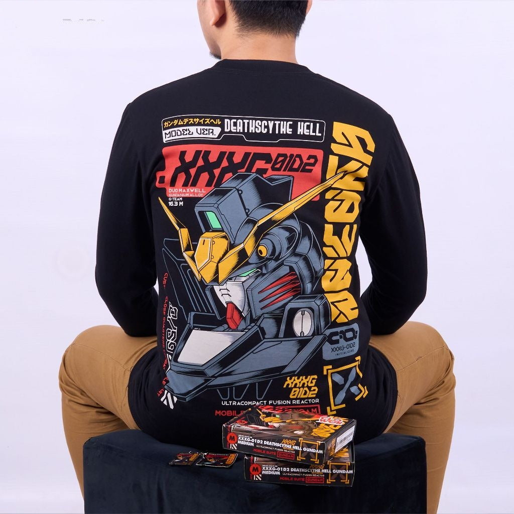 XXXG-01D2 Deathscythe Hell Gundam EW Mobile Suit Gundam Wing - anime t-shirt front design | Zewearsy Store