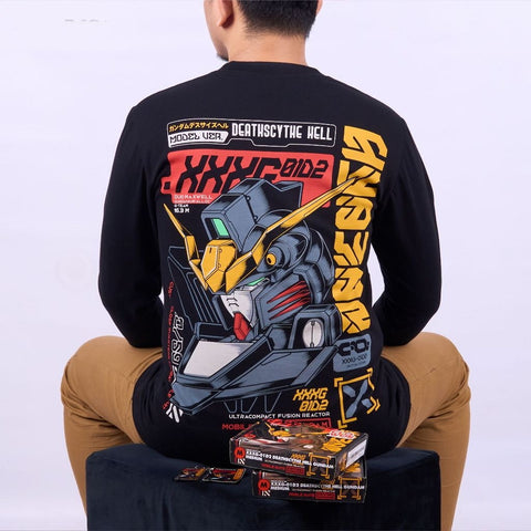 XXXG-01D2 Deathscythe Hell Gundam EW Mobile Suit Gundam Wing - anime t-shirt front design | Zewearsy Store