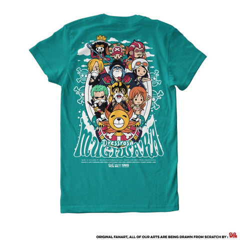 Chibi Strawhat Pirates Dressrosa Arc One Piece - full front view | Zewearsy Store