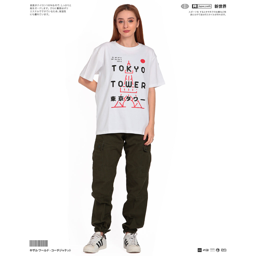 Japan Streetwear Short Sleeve T Shirt - Origin TOKYO TOWER | Japan Apparel