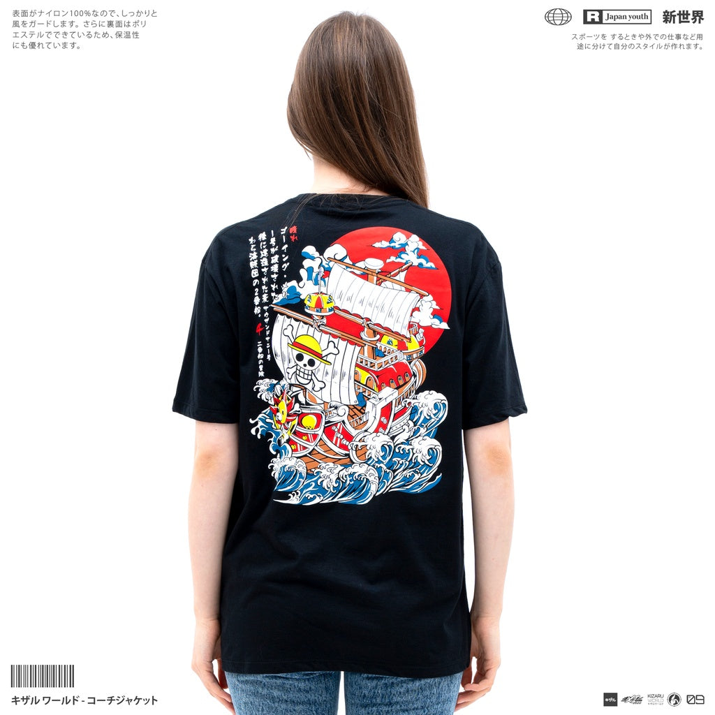 Japan Anime Short Sleeve T Shirt - One Piece THOUSAND SUNNY Black | Japan Apparel | Zewearsy Store