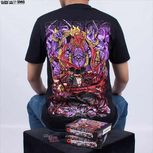 Roronoa Zoro Ashura Mode T-Shirt - Nine Swords Style Onigashima | One Piece Anime Streetwear