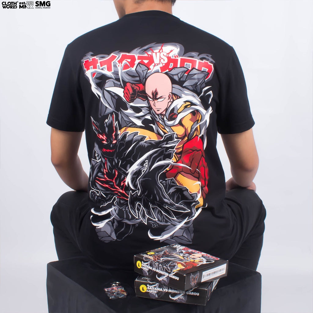 Saitama vs Monster Garou T-Shirt - One Punch Man Anime Apparel